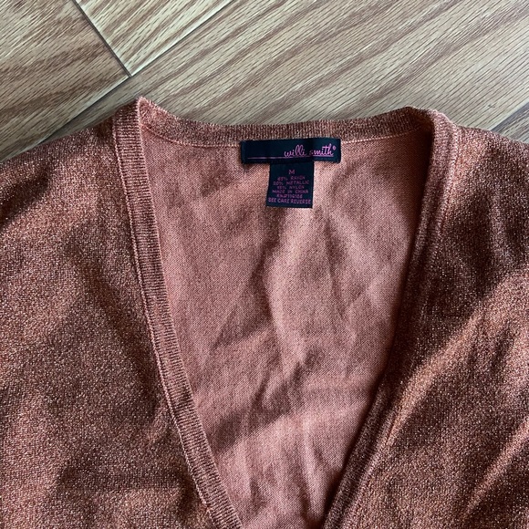 Orange Sparkle Wrap Top - Picture 3 of 3